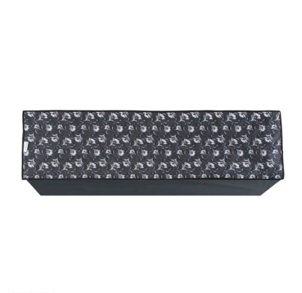 Blackcolor PVC Printed 2 Ton AC Cover For Split - 2 Ton, Black, PVC, Pack of1